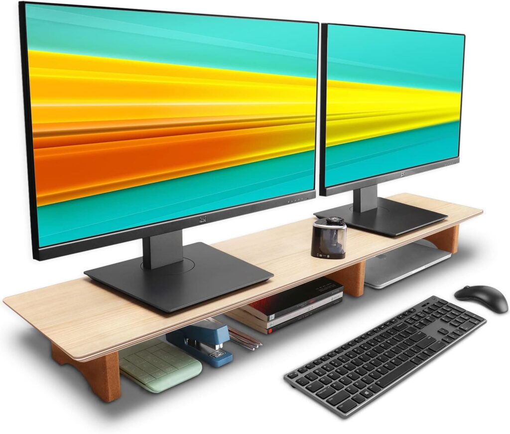 aothia large dual monitor stand riser